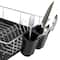 Kitchen Details Black 3-Piece Chrome Dish Rack with Tray